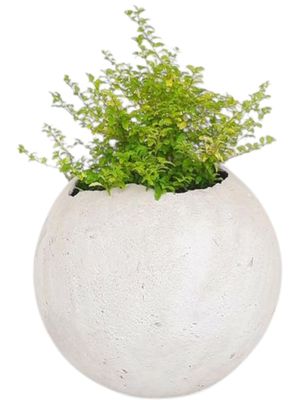 Garden Globe Round Pot Medium Cement Finish - H400mm x W400mm - 10.5kg