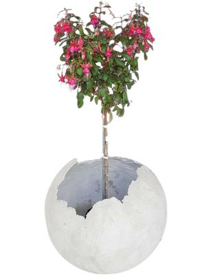 Garden Globe Round Pot X-Large Cement Finish - H500mm x W500mm - 18kg