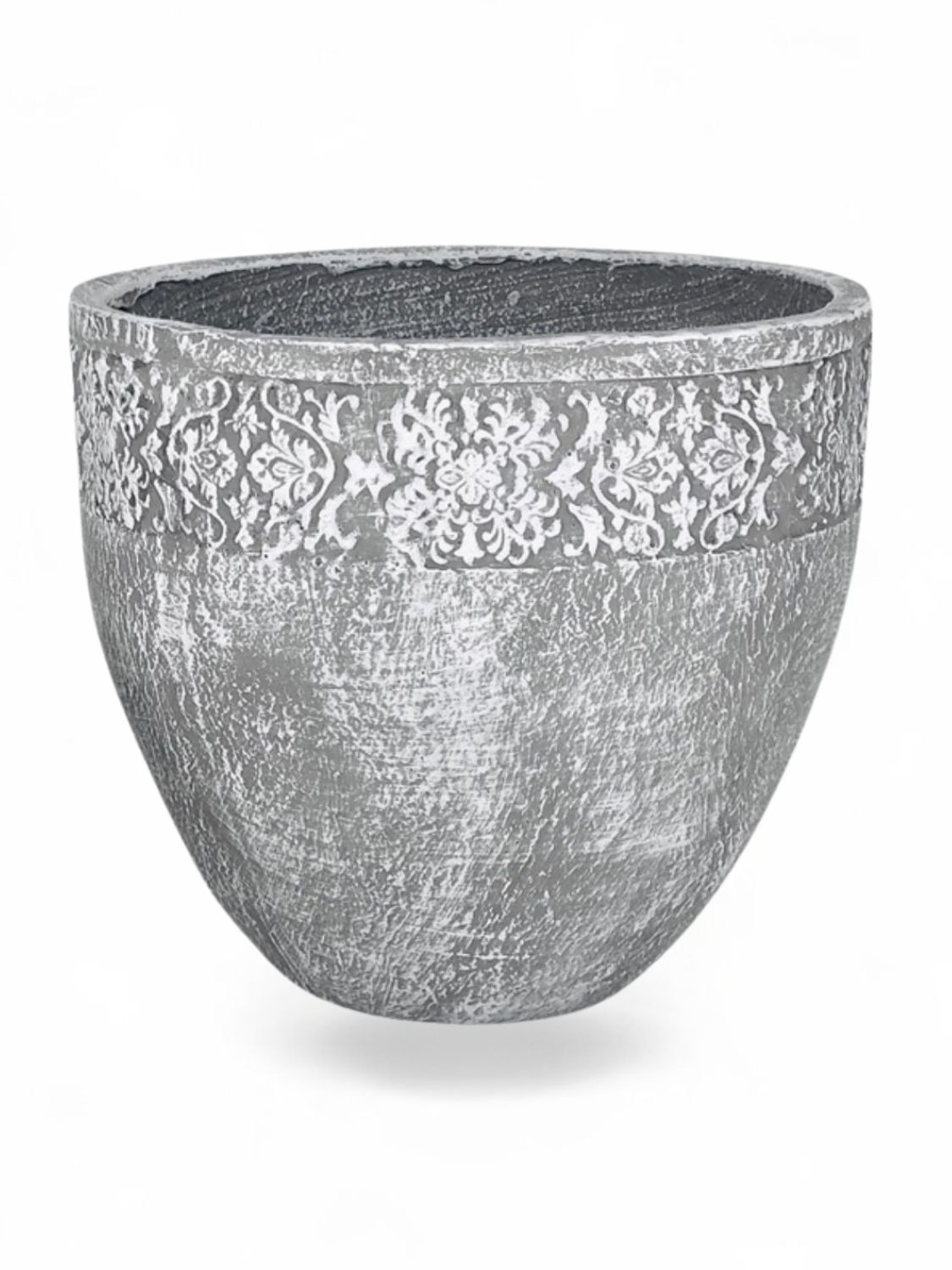 Atlas Pot Medium Whitewash Finish - H320mm x W350mm - 8kg
