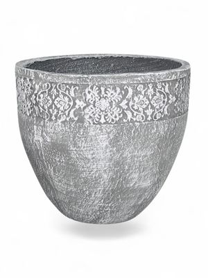 Atlas Pot Medium Whitewash Finish - H320mm x W350mm - 8kg