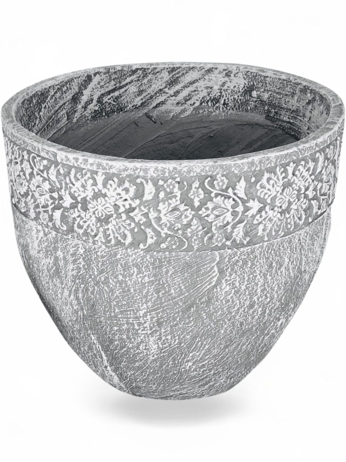 Atlas Pot Large Whitewash Finish - H360mm x W410mm - 15kg