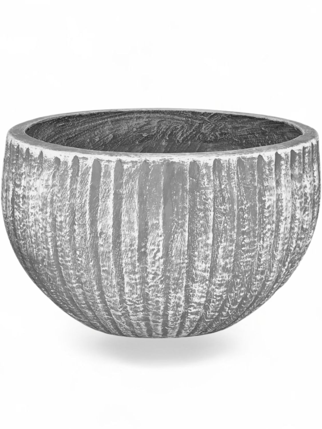 Hekla Pot Large Whitewash Finish - H310mm x W480mm - 14kg