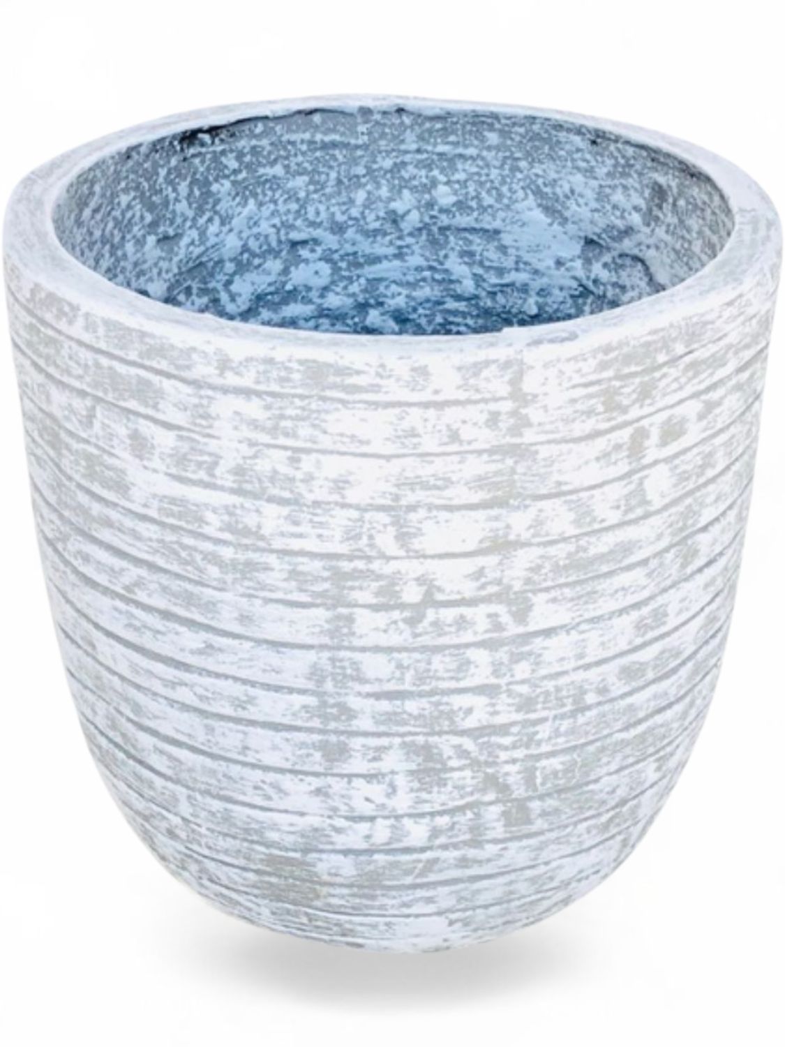 Hope Plant Pot Medium with Large Stripes Whitewash - Finish H350mm x W340mm - 11kg