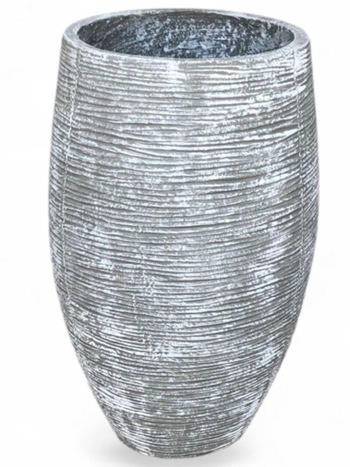Braided Butter Pot Large Whitewash Finish - H630mm  x W340mm - 19kg