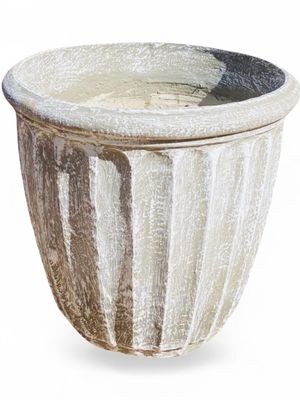 Alfred Pot Large Whitewash Finish - H430mm x W470mm - 15Kg