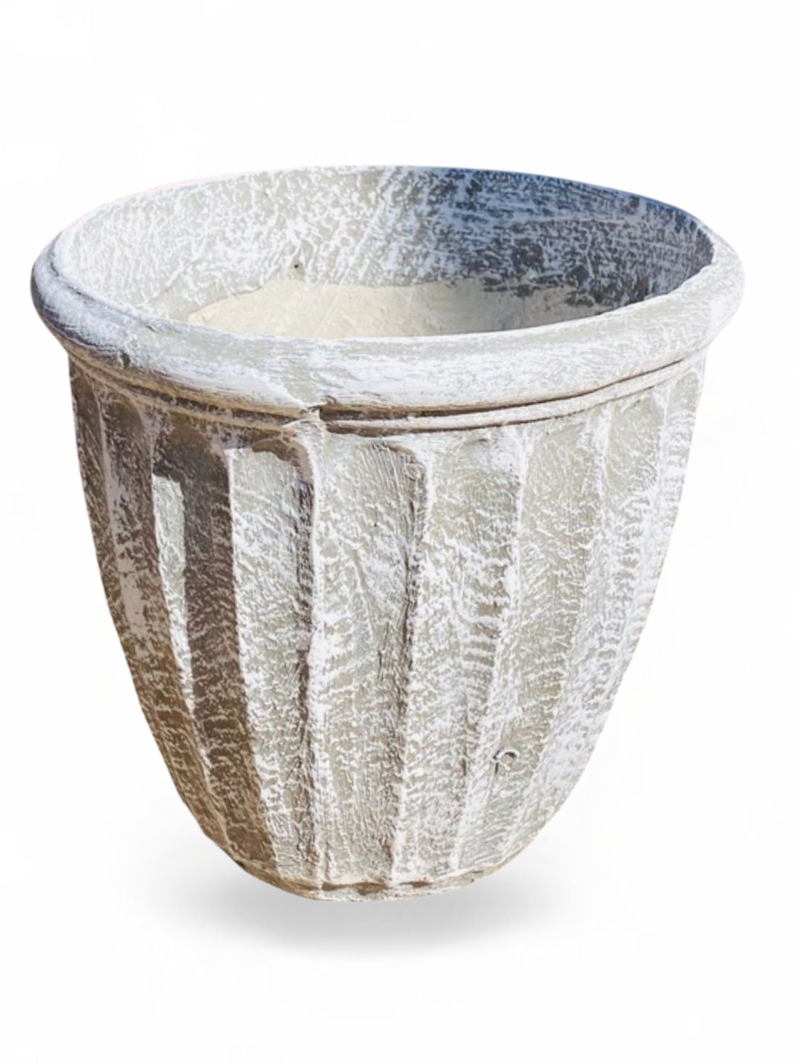 Alfred Pot Medium Whitewash Finish - H350mm x W360mm - 9Kg