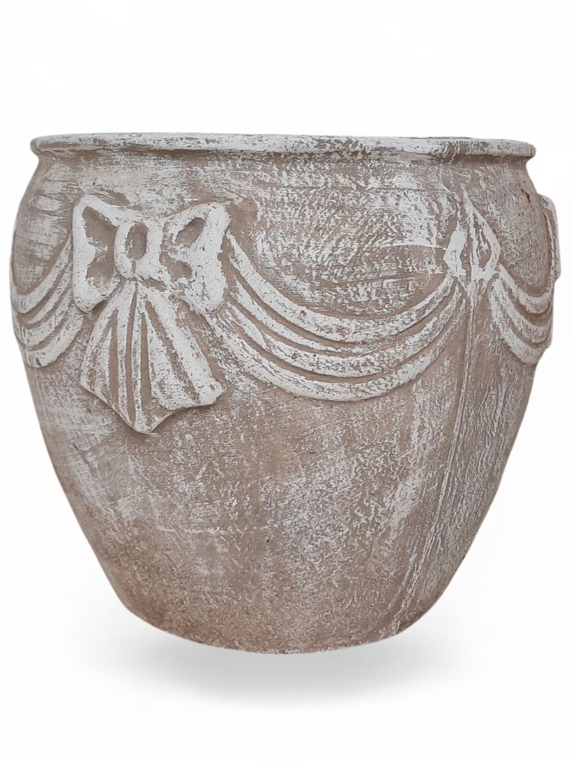 Carine Planter Whitewash Finish - H390mm x W420mm - 20kg