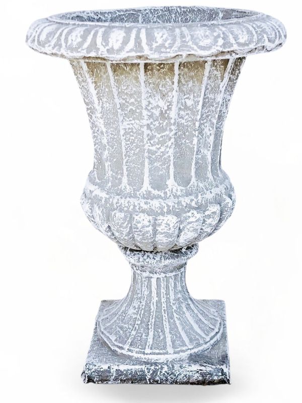 French Ivory Vase Whitewash Finish - H500mm x W350mm - 13kg