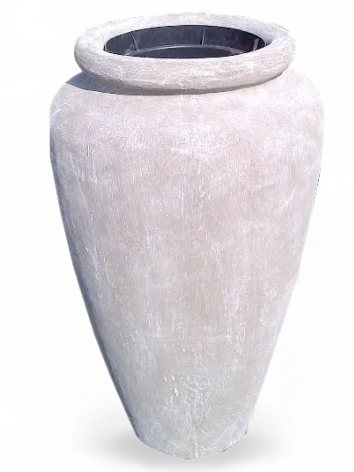 Ansie Vase with Liner Whitewash Finish - H980mm x W600mm - 50kg