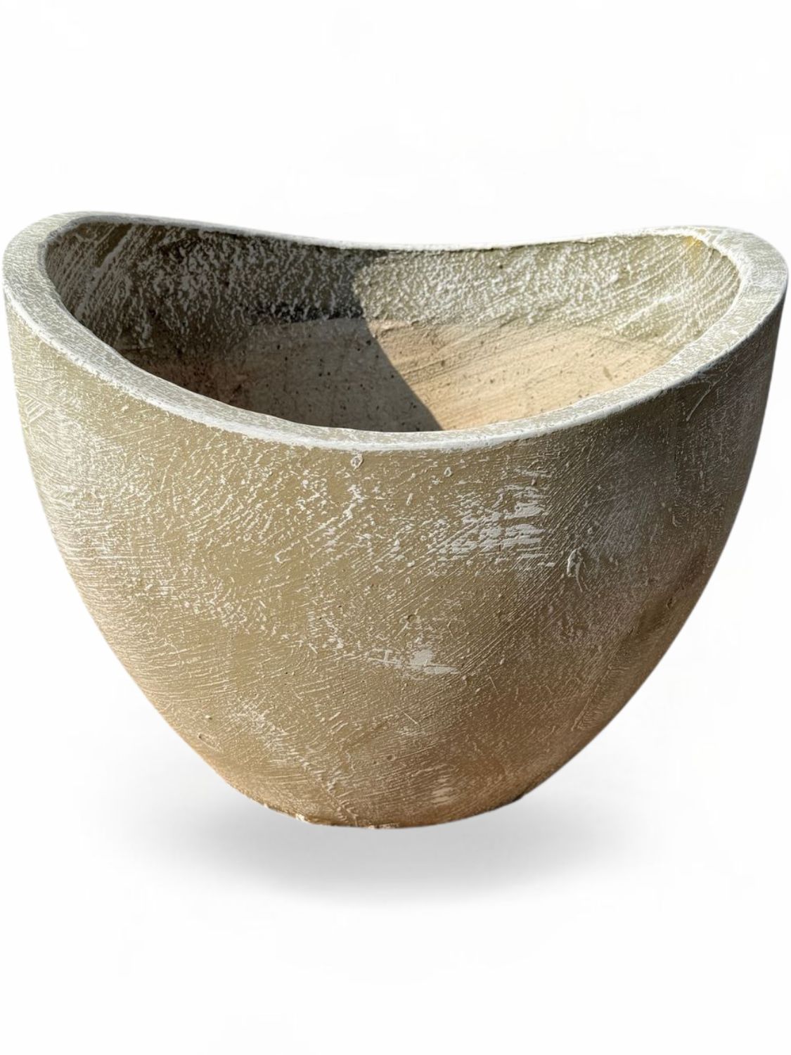 Zip Vase Short Whitewash Finish - H440mm x W370mm - 17kg