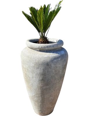 Ansie Vase with Liner Whitewash Finish - H980mm x W600mm - 50kg