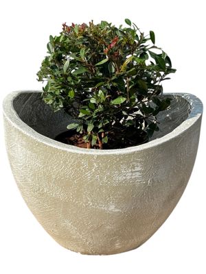 Zip Vase Short Whitewash Finish - H440mm x W370mm - 17kg