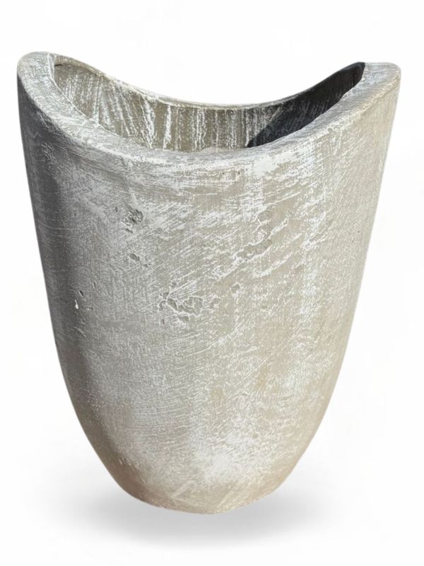 Zip Vase Medium Whitewash Finish - H460mm - 22kg
