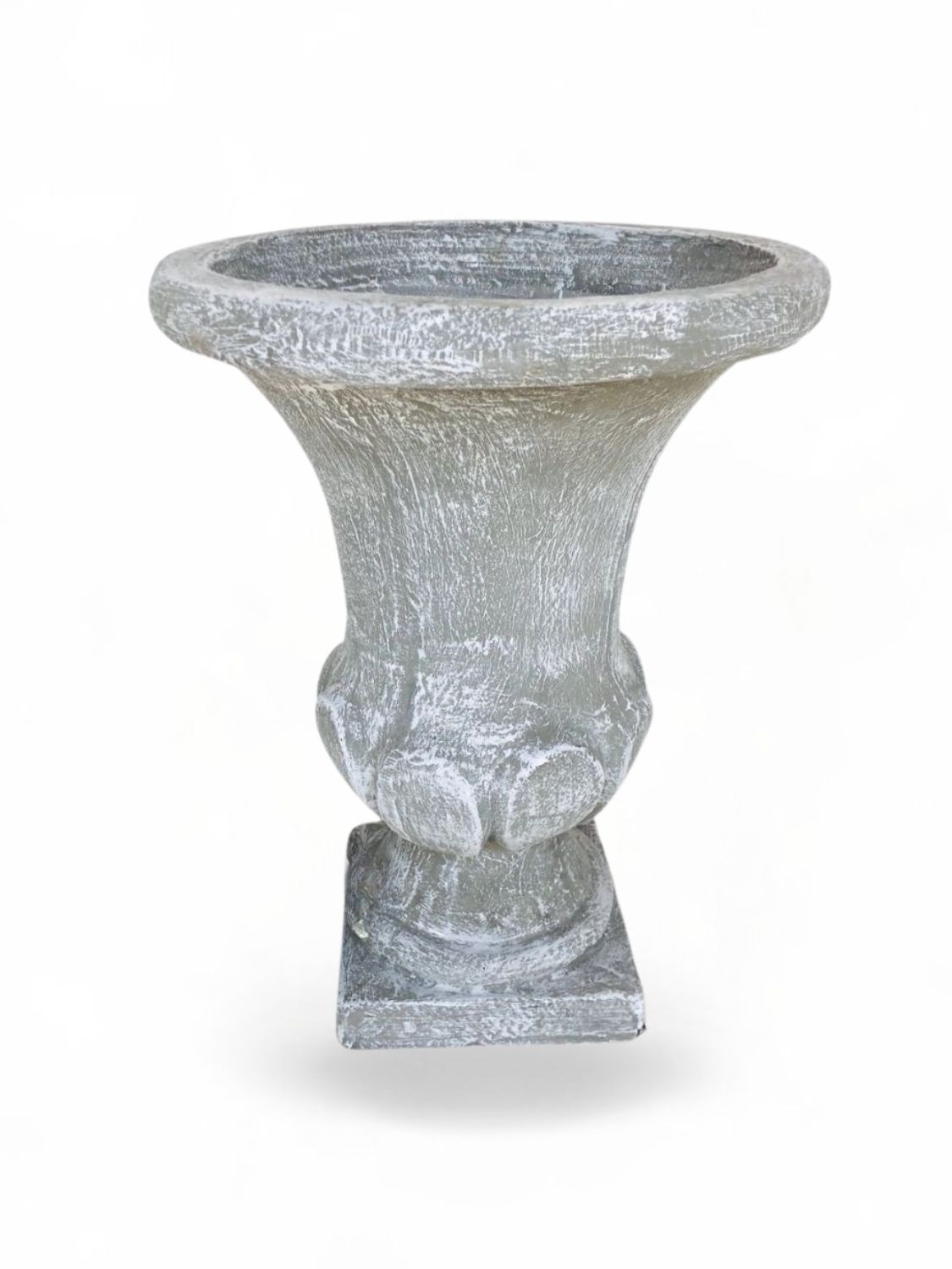 Joshua Urn Small Whitewash Finish - H700mm x W Top 520mm x W Base 280mm - 25kg