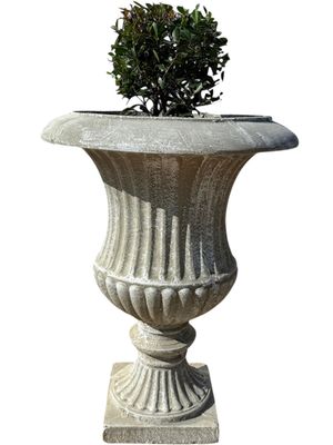 Sabrina Urn Whitewash Finish - H880mm- - W670mm-Mouth480mm x W Foot Piece 310mm - 49kg