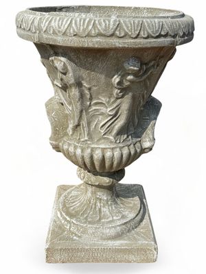 Dancing Ladies Scroll Urn Whitewash Finish - H860mm x W550mm - 58kg