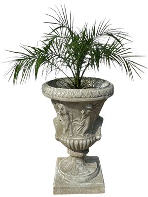 Dancing Ladies Scroll Urn Whitewash Finish - H860mm x W550mm - 58kg