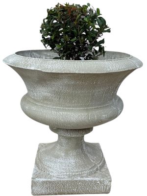 Angelica Urn Whitewash Finish - H650mm x W530mm x Base 400mm - 49kg