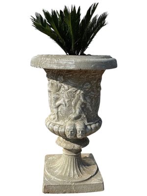 Dancing Lady Face Urn Whitewash Finish - H1000mm x W600mm - 79kg