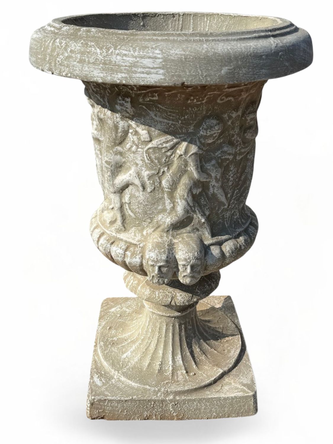 Dancing Lady Face Urn Whitewash Finish - H1000mm x W600mm - 79kg