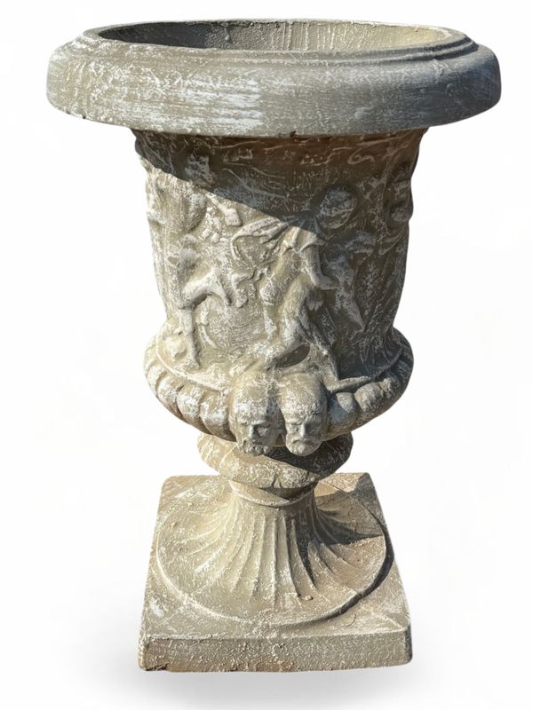 Dancing Lady Face Urn Whitewash Finish - H1000mm x W600mm - 79kg