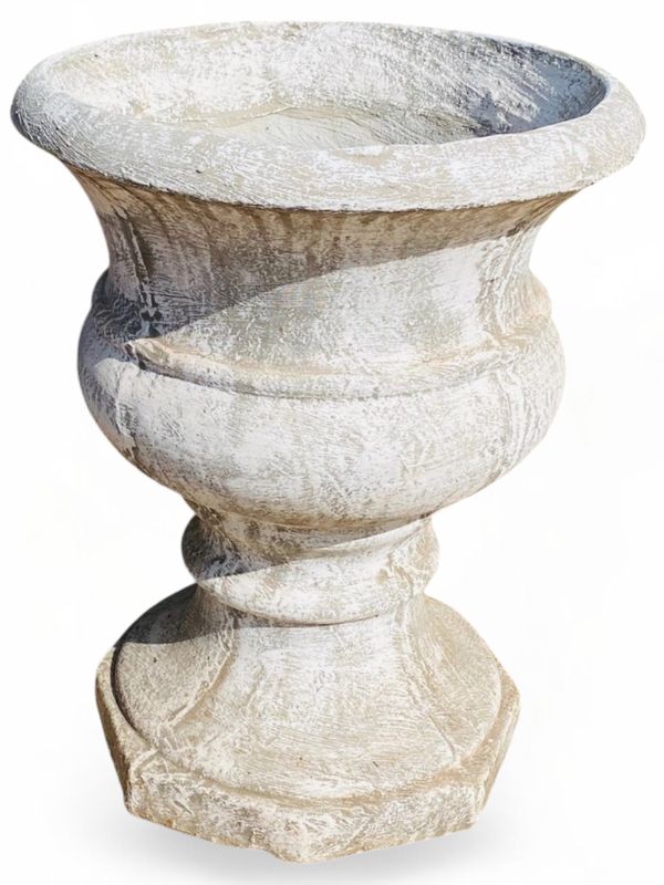 Classic Urn Planter Whitewash Finish - H505mm x W420mm - 29kg