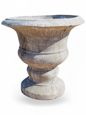 Italian Urn Whitewash Finish - H700mm x Top W700mm x Base W400mm - 49Kg