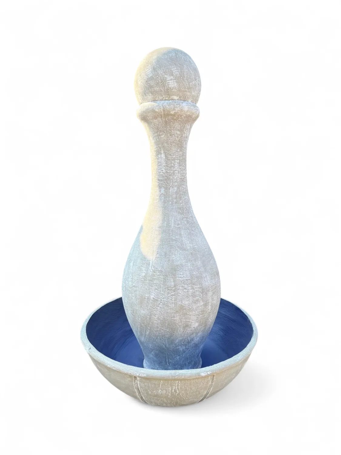Large Gracelle Ball Fountain Whitewash Finish H2000mm - Bowl W800mm -H360mm (Excluding Dophin P-2500 Pump)