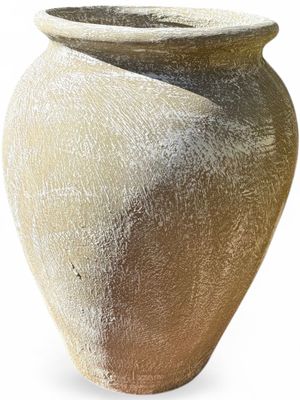 Turkish Jar Large Whitewash Finish - H630mm-W500mm-Mouth 300mm - 28kg
