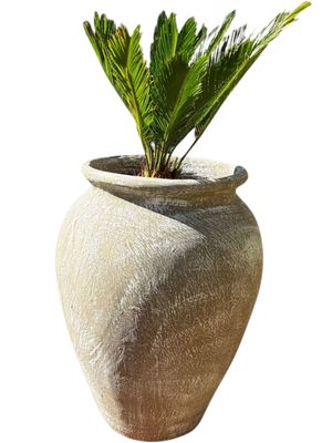 Turkish Jar Large Whitewash Finish - H630mm-W500mm-Mouth 300mm - 28kg