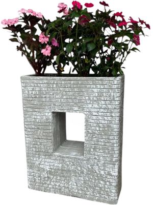 Designer Planter With Hole Whitewash Finish H770mm x L625mm x W260mm