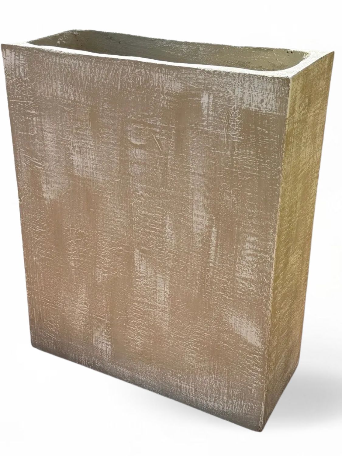 Designer Planter Smooth Whitewash Finish H770mm x L625mm x W260mm