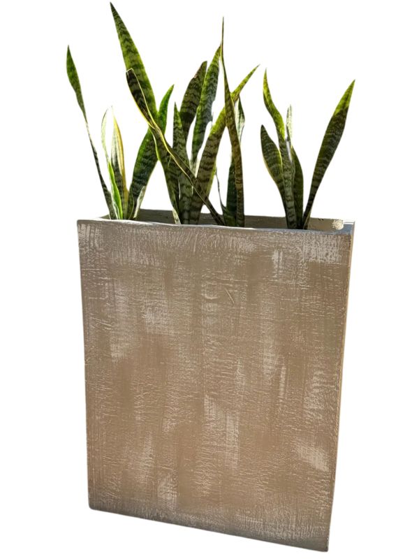 Designer Planter Smooth Whitewash Finish H770mm x L625mm x W260mm