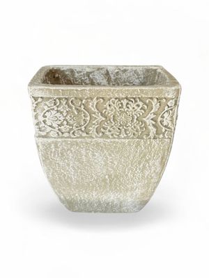 Aero Pot Small Whitewash Finish - H270mm x W240mm - 5kg