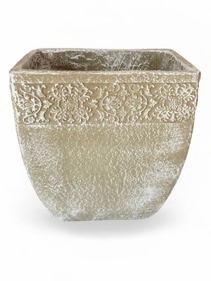 Aero Pot Medium Whitewash Finish - H350mm x W310mm - 9kg