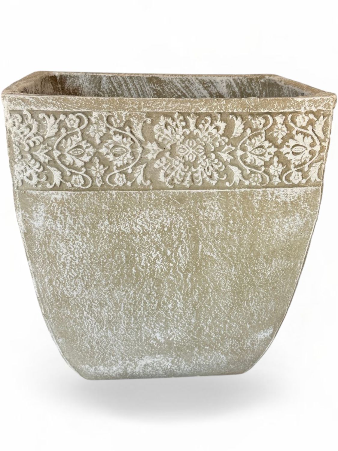 Aero Pot Large Whitewash Finish - H420mm x W400mm - L280mm 14kg