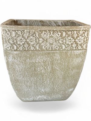 Aero Pot Large Whitewash Finish - H420mm x W400mm - L280mm 14kg