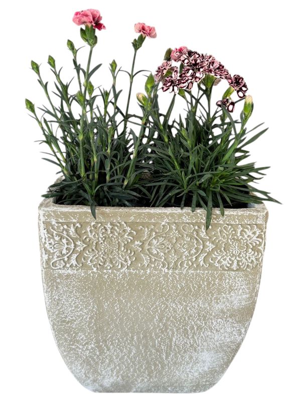 Aero Pot Medium Whitewash Finish - H350mm x W310mm - 9kg