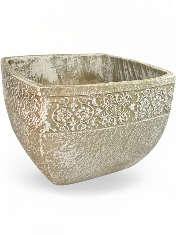 Anvick Pot Large Whitewash Finish - H250mm x W360mm - 8kg