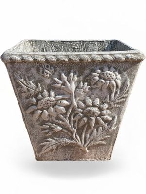 Sunflower Pot Medium Whitewash Finish - H510mm x W530mm - 33kg