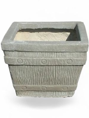 Square Sleeper Pot Large Whitewash Finish - L600mm x H500mm - 41kg