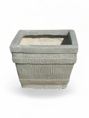 Square Sleeper Pot Small Whitewash Finish - L500mm x H400mm - 29kg