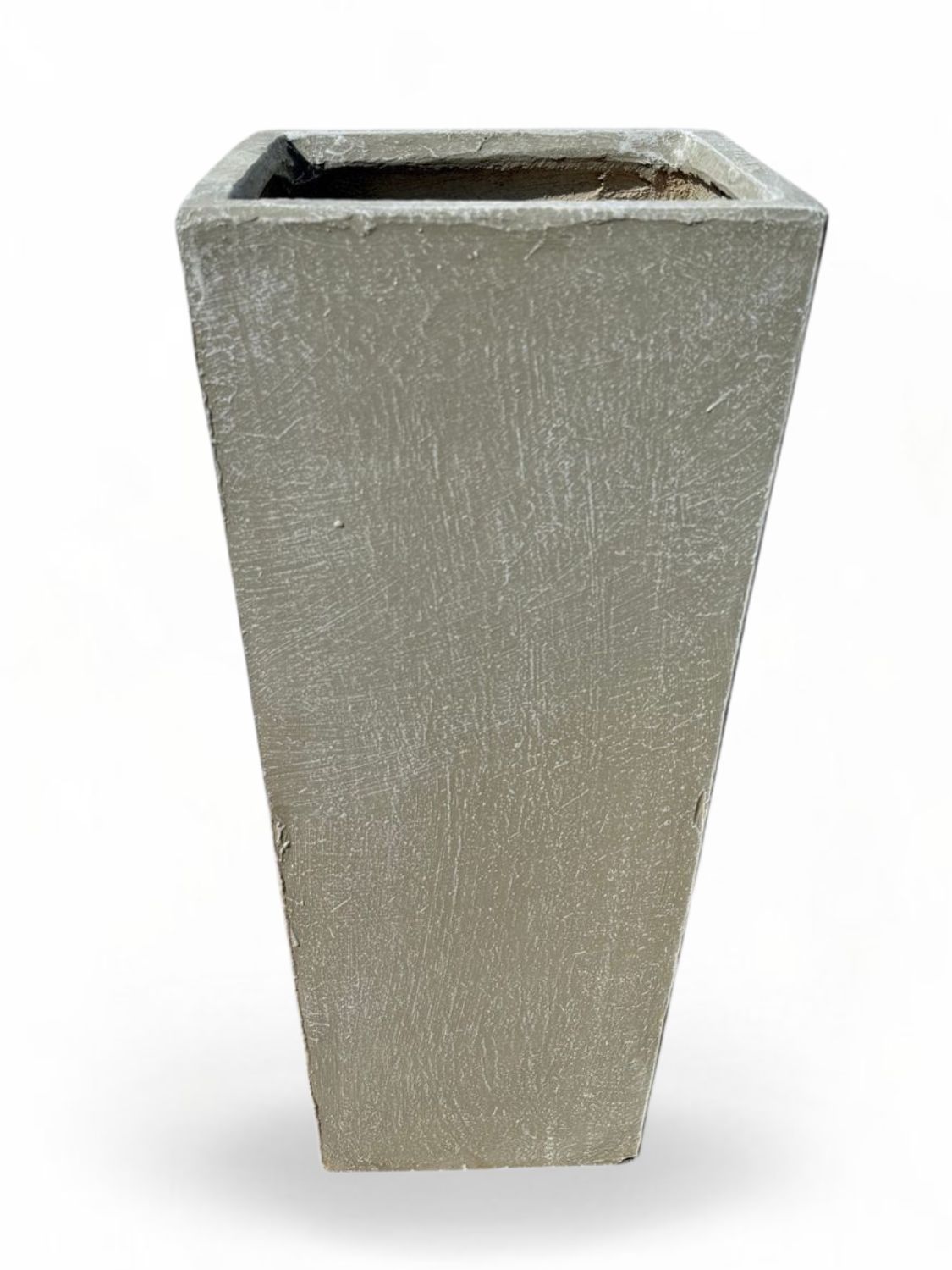Square Slim Pot Medium Whitewash Finish - H702mm-W330mm-Mouth280mm - 26kg