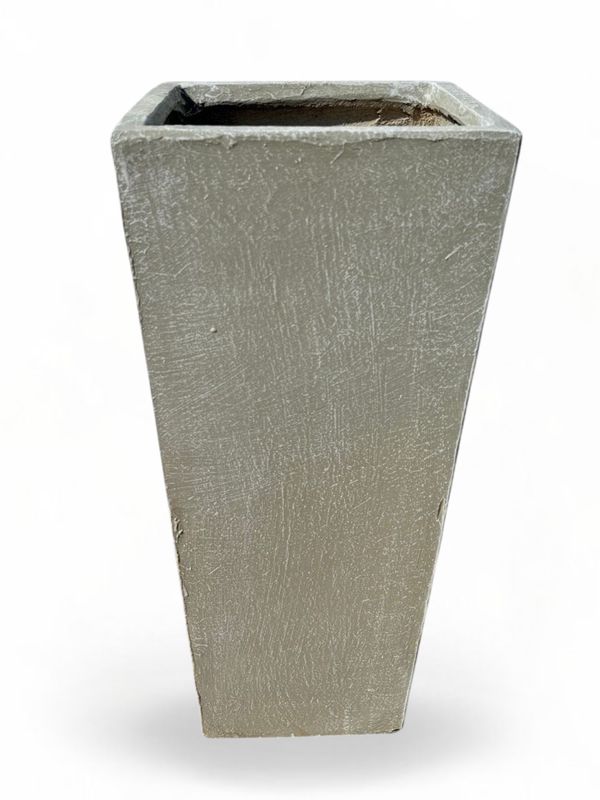 Square Slim Pot Medium Whitewash Finish - H702mm-W330mm-Mouth280mm - 26kg