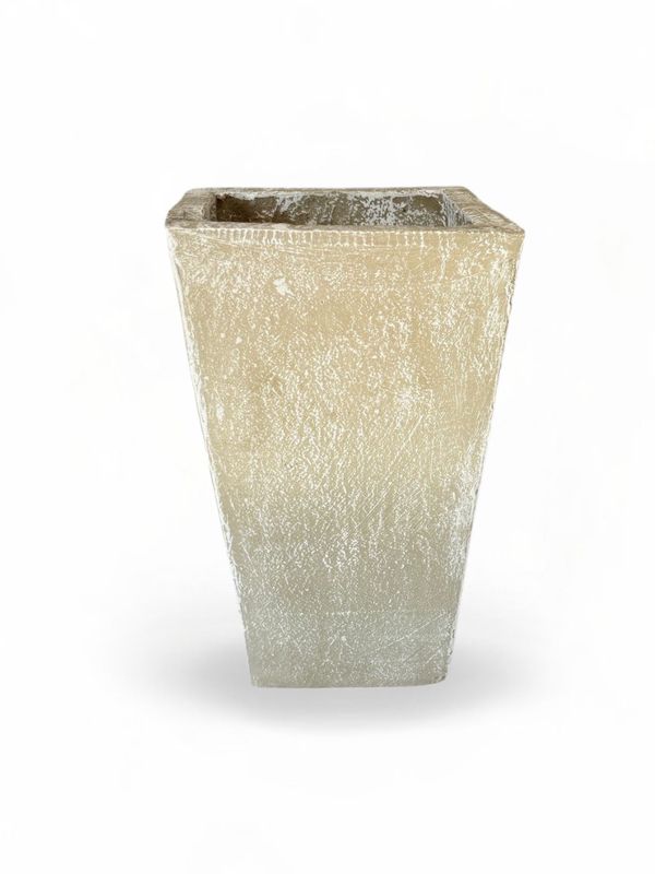 Square Slim Pot Extra Small Whitewash Finish - H360mm-W230mm-Mouth190mm - 10kg