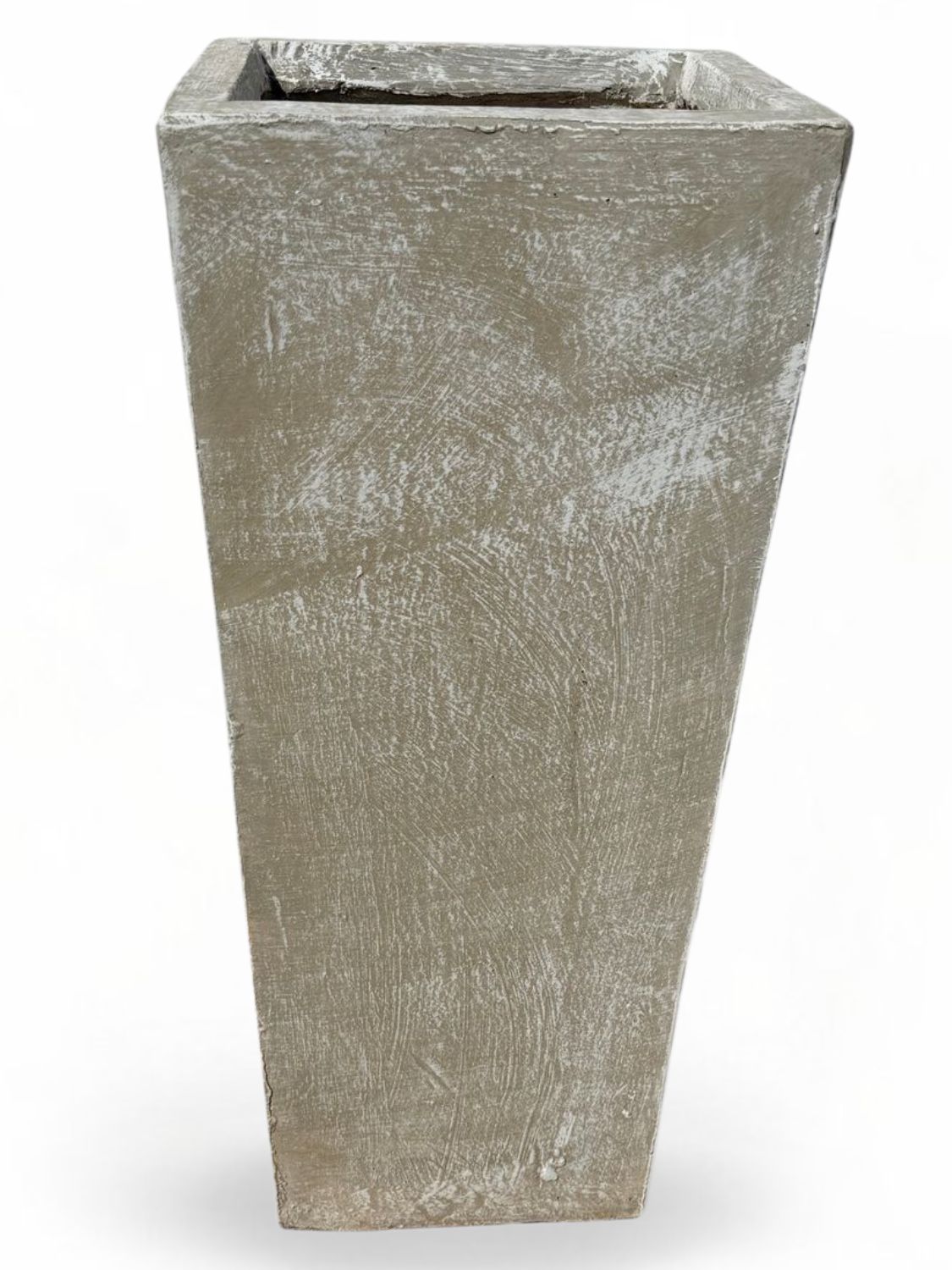 Square Slim Pot Large Whitewash Finish - H901mm-With410mm-Mouth310mm - 55kg