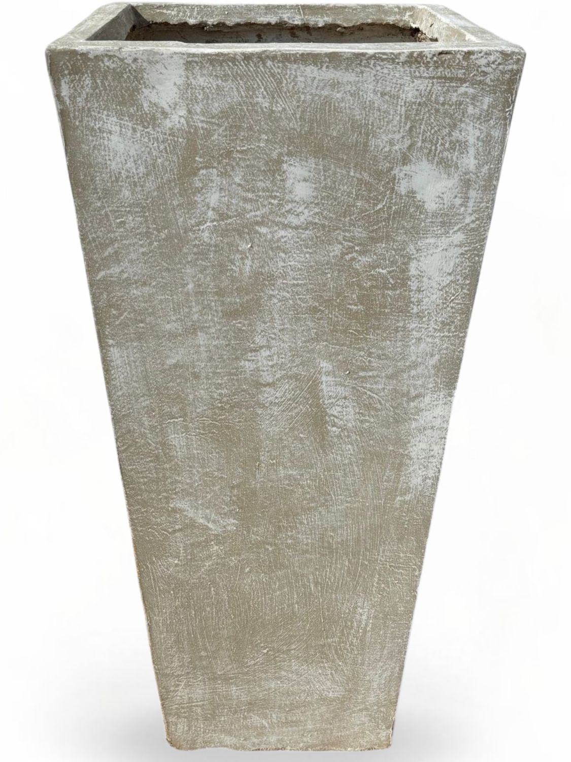 Square Slim Pot Extra Large Whitewash Finish - H1007mm-With510mm-Mouth400mm - 78kg
