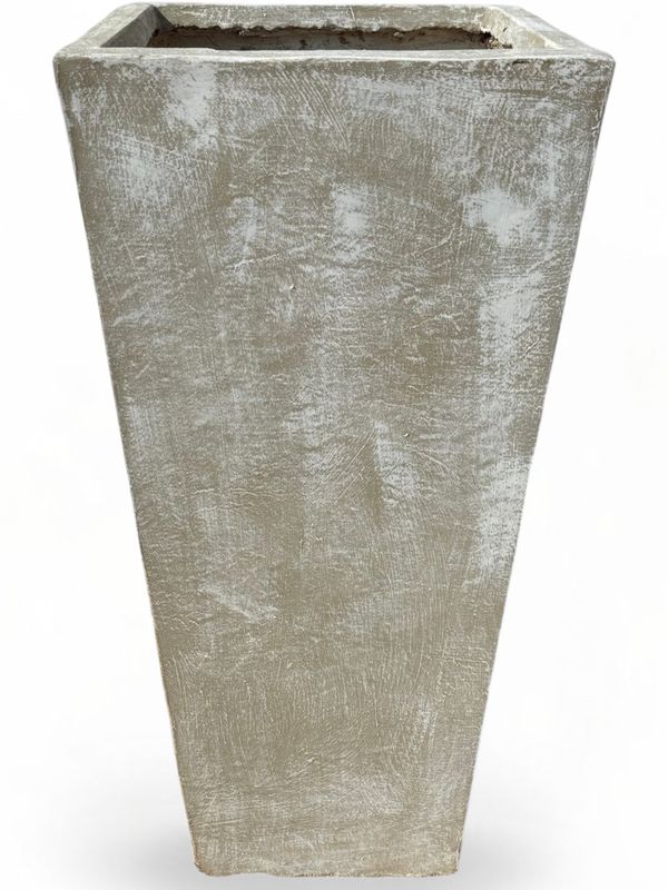 Square Slim Pot Extra Large Whitewash Finish - H1007mm-With510mm-Mouth400mm - 78kg