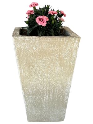 Square Slim Pot Extra Small Whitewash Finish - H360mm-W230mm-Mouth190mm - 10kg