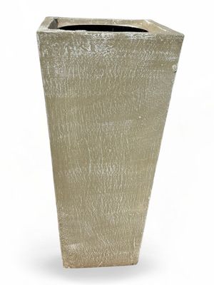 Square Slim Pot with Liner Large Whitewash Finish - L901mm x W420 - 60kg